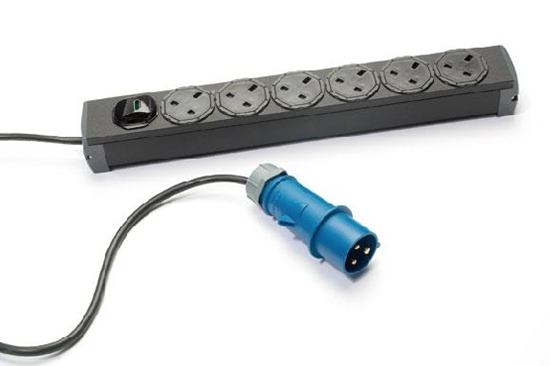 10 WAY VERTICAL PDU WITH 32 AMP BS4343 COMMANDO PLUG