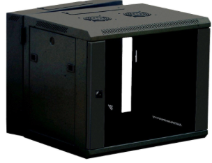 Image of 2 Section Wall Mounted Data Boxes Black or Grey 6U to 18U