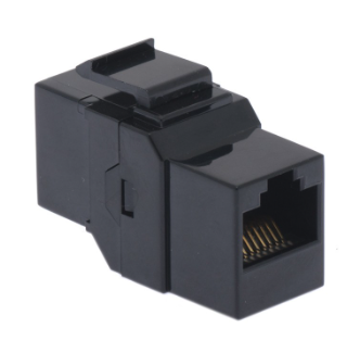 ULTIMA CAT5E KEYSTONE JACK RJ45 COUPLER 180 DEGREE BLACK