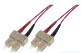 SC-SC DUPLEX FIBRE OPTIC PATCH LEADS 2M OM4 Violet