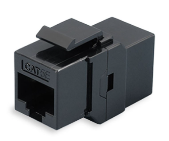 ULTIMA CAT5E KEYSTONE JACK RJ45 COUPLER 180 DEGREE BLACK