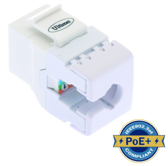 ULTIMA CAT5E KEYSTONE JACK PUNCHDOWN 180 DEGREE WHITE