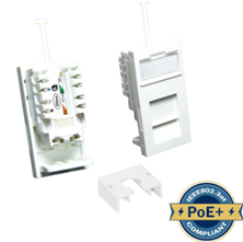 ULTIMA CAT6 LOW PROFILE EURO MODULE UNSHIELDED WHITE