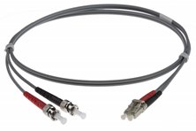 5M LC-ST 62.5-125UM DUPLEX FIBRE OPTIC PATCH LEADS GREY