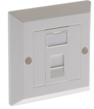 ULTIMA CAT5E 1X EURO BEVELLED FACEPLATE SINGLE GANG ASSEMBLED OUTLET