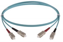 SC-SC DUPLEX FIBRE OPTIC PATCH LEADS 2M OM3 Aqua