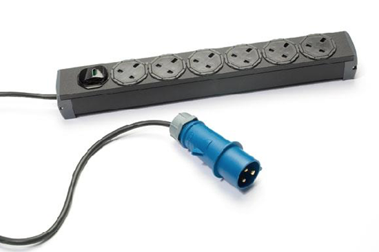 6 WAY UNIVERSAL PDU WITH 32 AMP BS4343 COMMANDO PLUG