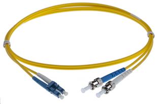 7M LC-ST SINGLEMODE OS2 DUPLEX FIBRE OPTIC PATCH LEADS, YELLOW