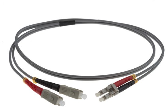 15M LC-SC 62.5-125UM DUPLEX FIBRE OPTIC PATCH LEADS, GREY