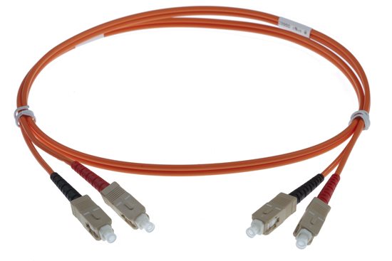 5M SC-SC 50-125UM DUPLEX FIBRE OPTIC PATCH LEADS, ORANGE