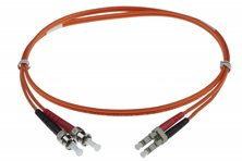 3M LC-ST 50-125UM DUPLEX FIBRE OPTIC PATCH LEADS, ORANGE