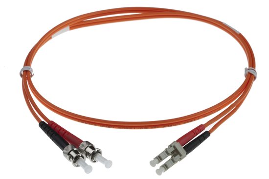 10M LC-ST 50-125UM DUPLEX FIBRE OPTIC PATCH LEADS, ORANGE