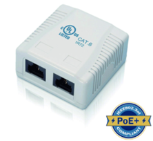 CAT6 SURFACE MOUNTED OUTLET 2PORT UNSHIELDED WHITE