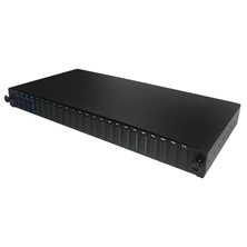 1U 19" SC DUPLEX FRONT SLIDING PATCH PANEL LOADED WITH 4 SC DUPLEX SINGLEMODE ADAPTORS - BLACK"