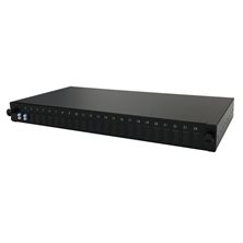 1U 19" LC DUPLEX SLIDING PATCH PANEL LOADED WITH 02 LCD SM SCREW IN ADAPTORS BLACK