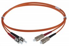 2M SC-ST 50-125UM DUPLEX FIBRE OPTIC PATCH LEADS ORANGE