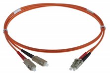 1M LC-SC 50-125UM DUPLEX FIBRE OPTIC PATCH LEADS, ORANGE