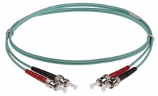 ST-ST DUPLEX FIBRE OPTIC PATCH LEADS 10M OM3 AQUA