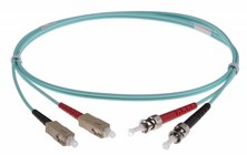 SC-ST DUPLEX FIBRE OPTIC PATCH LEADS 15M OM3 Aqua