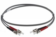 5M ST-ST 62.5-125UM DUPLEX FIBRE OPTIC PATCH LEADS GREY