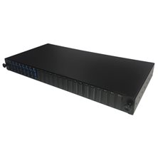 1U 19" SC DUPLEX FRONT SLIDING PATCH PANEL LOADED WITH 8 SC DUPLEX SINGLEMODE ADAPTORS - BLACK